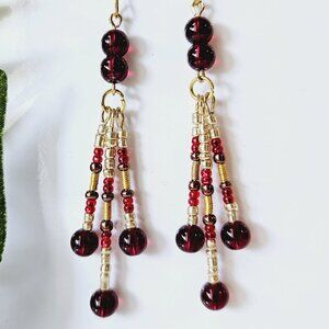 2/$27 | Triple Fringe Beaded Indigenous Native Earrings | Handmade Jewelry
